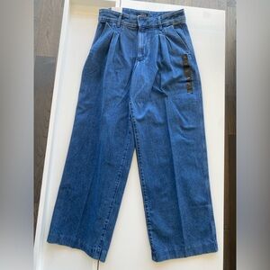 NWT Banana Republic Luxe Wide Leg Pleated High Rise Jeans Modern Size 29 Size 8